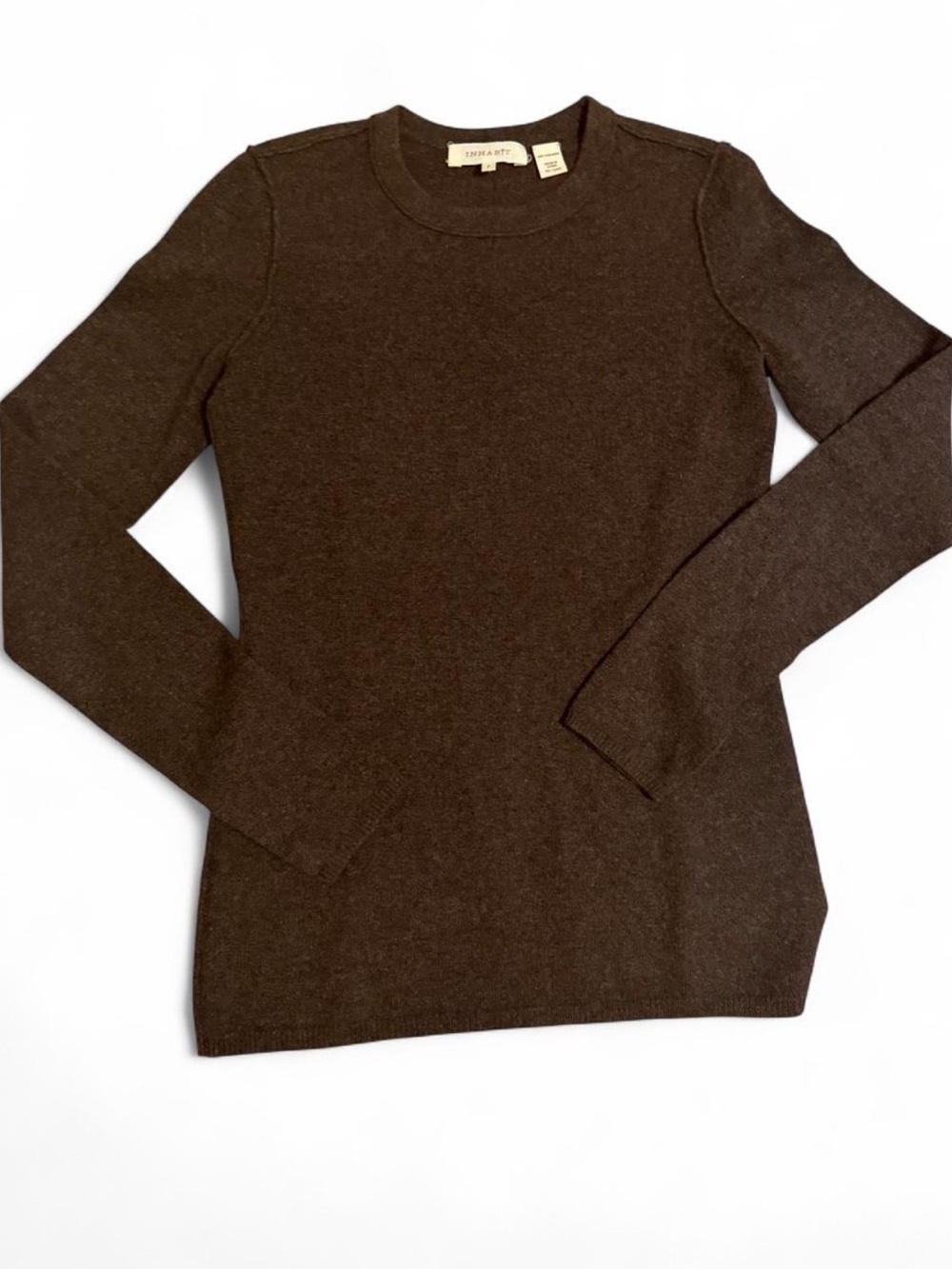 Inhabit Women’s Dark Brown cashmere Crewneck Long Sleeve